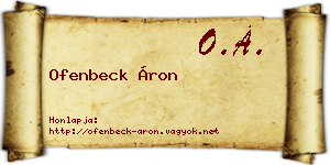 Ofenbeck Áron névjegykártya